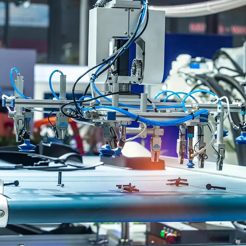 robotic pneumatic piston sucker unit on industrial machine,automation compressed air factory production; Shutterstock ID 2325344769; other: -; purchase_order: -; client: -; job: -